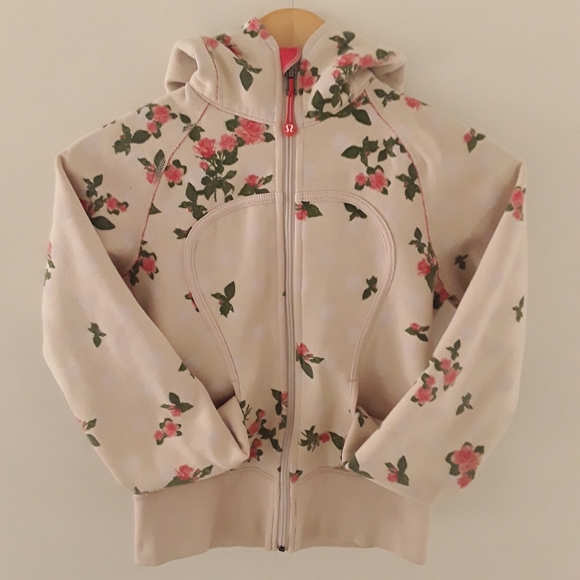 lululemon athletica Tops - Lululemon Reversible Rose Flower Pink Scuba Hoodie